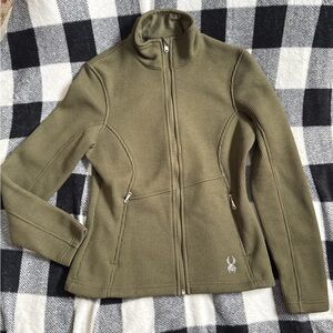 Olive Green Small Jacket SPYDER ENDURE FULL-ZIP MID WEIGHT CORE SEATER WOMEN'S